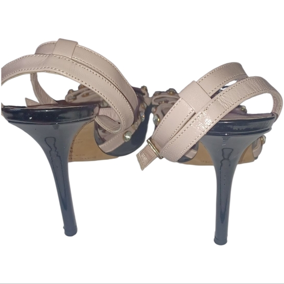 Kate Spade Lydia Jewel Black Patent Leather &  Cream Studded Pumps LNC SIZE 8 - Picture 10 of 16